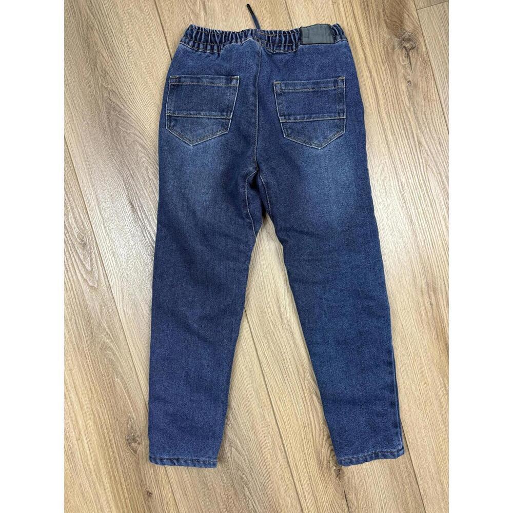 Silver Jeans Co. Jeans Boys 8 Blue Tapered Fleece Lined Drawstring Waist Denim - Picture 6 of 7